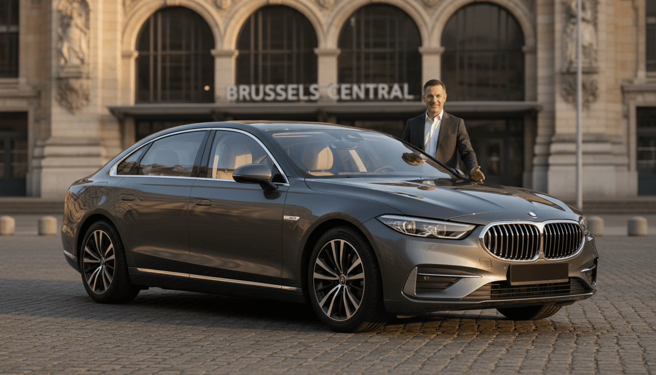 Professional taxi vehicle ready for airport and train station transfers