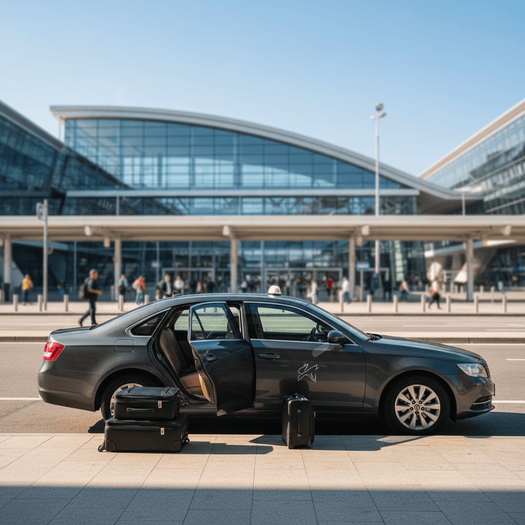 Taxi at airport or train station