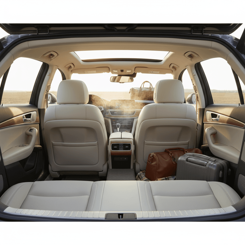 Spacious taxi interior with climate control